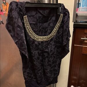 Anthropologie blouse with statement neckline